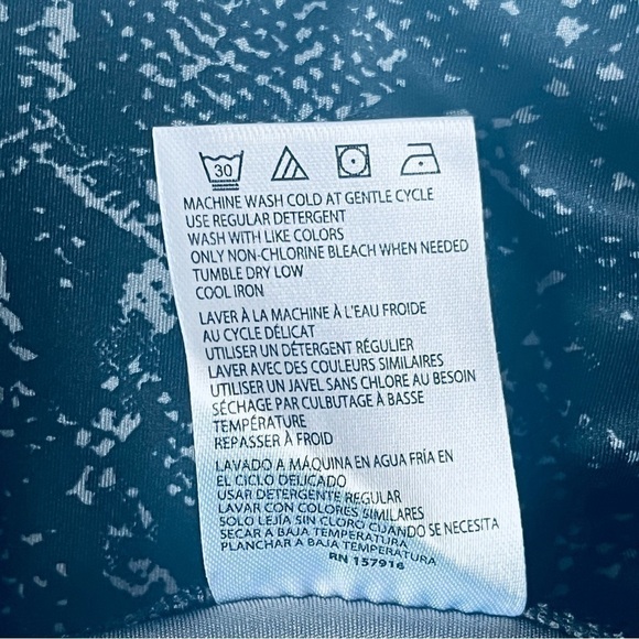 H Halston Studio Yoga pants bicolor snake December sky HSWS2160005 size L - Picture 9 of 13